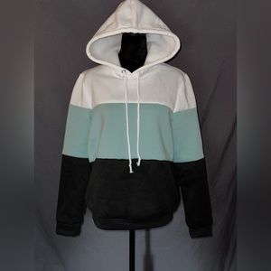 Tri-Colored Hooded Sweatshirt